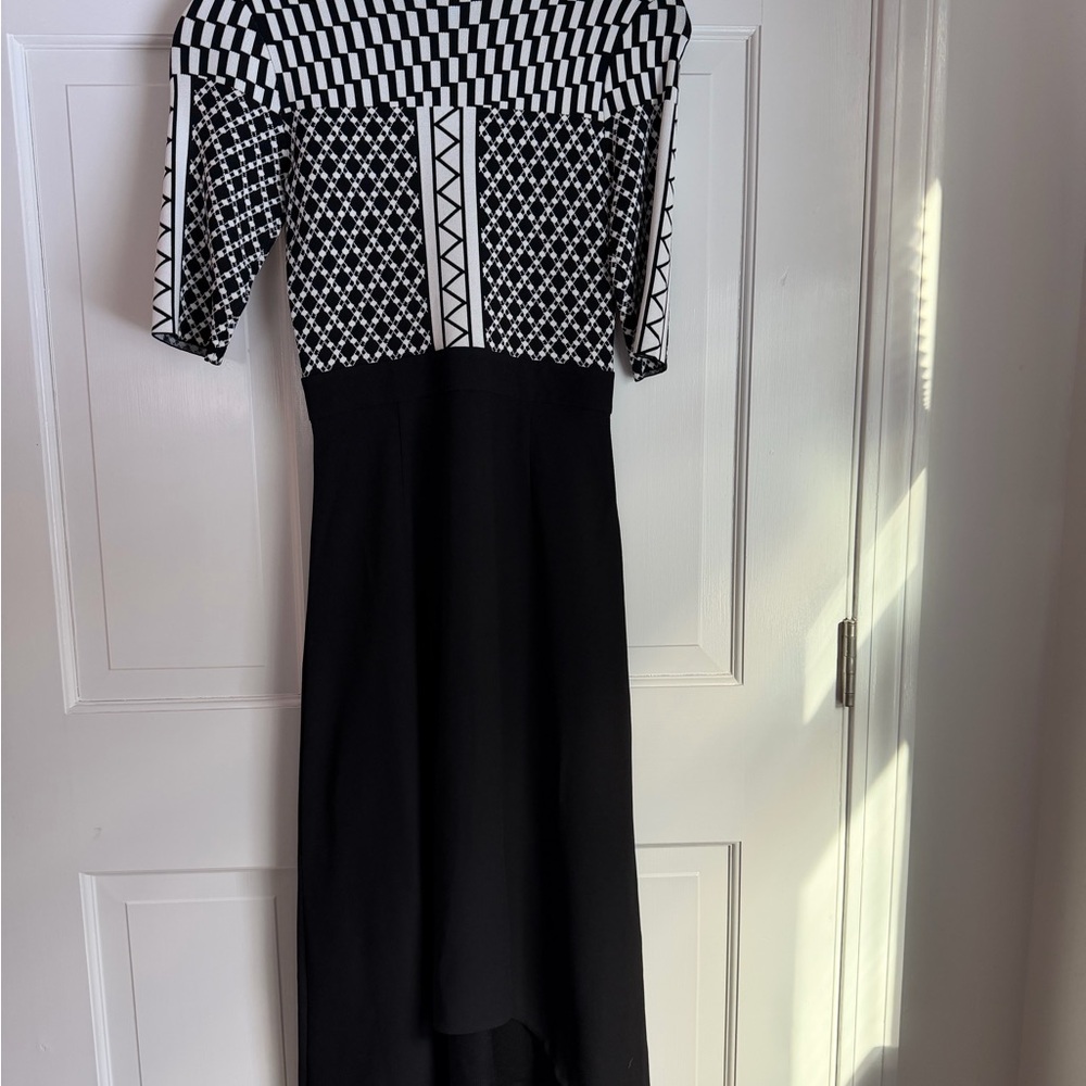 Ted Baker Black and White High Low Dress